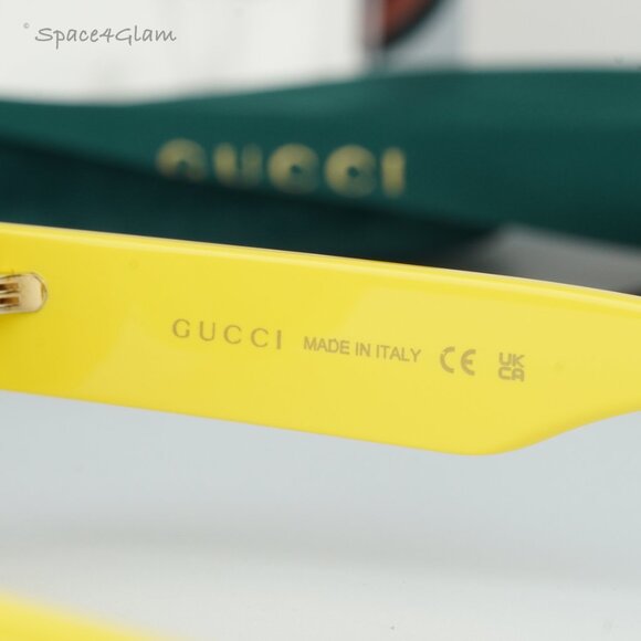BRAND NEW Gucci GG1587S 004 Yellow Green Women Oval Sunglasses GG 1587S main image 2